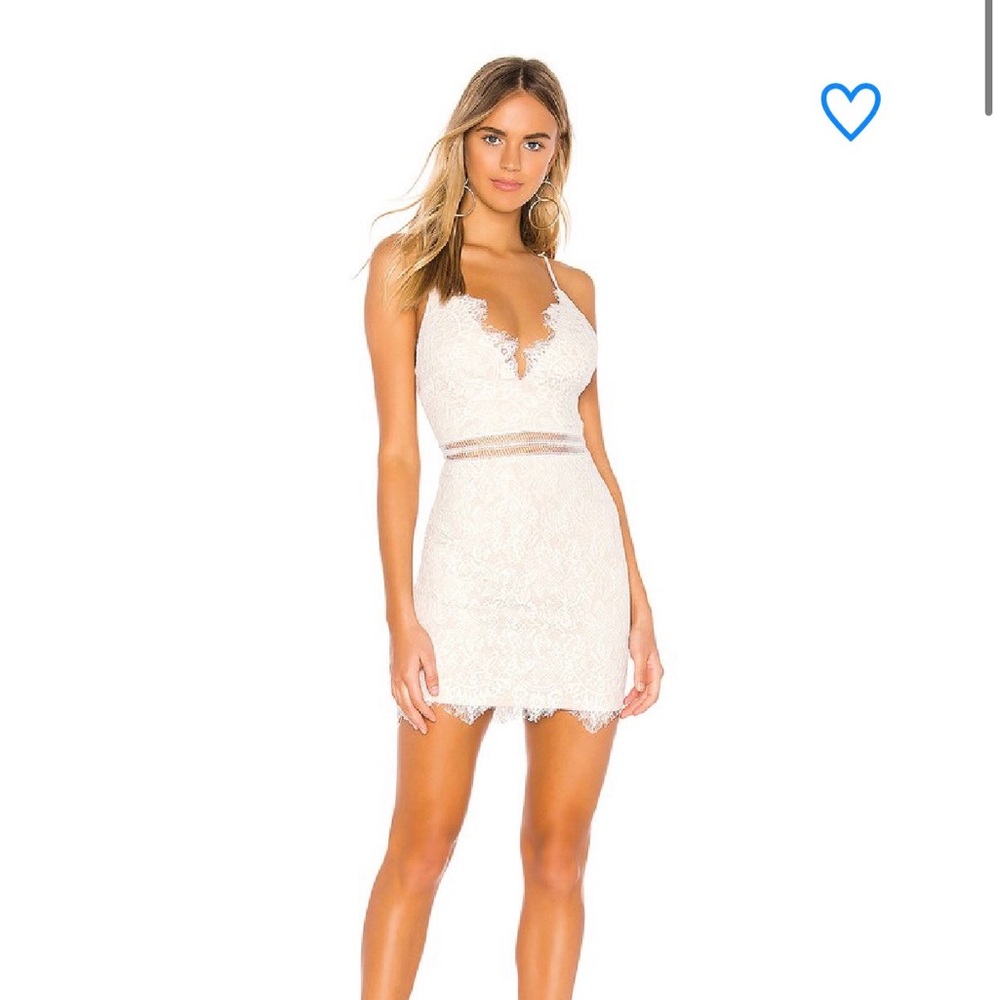 Lace Spaghetti Strap Mini Dress in Ivory